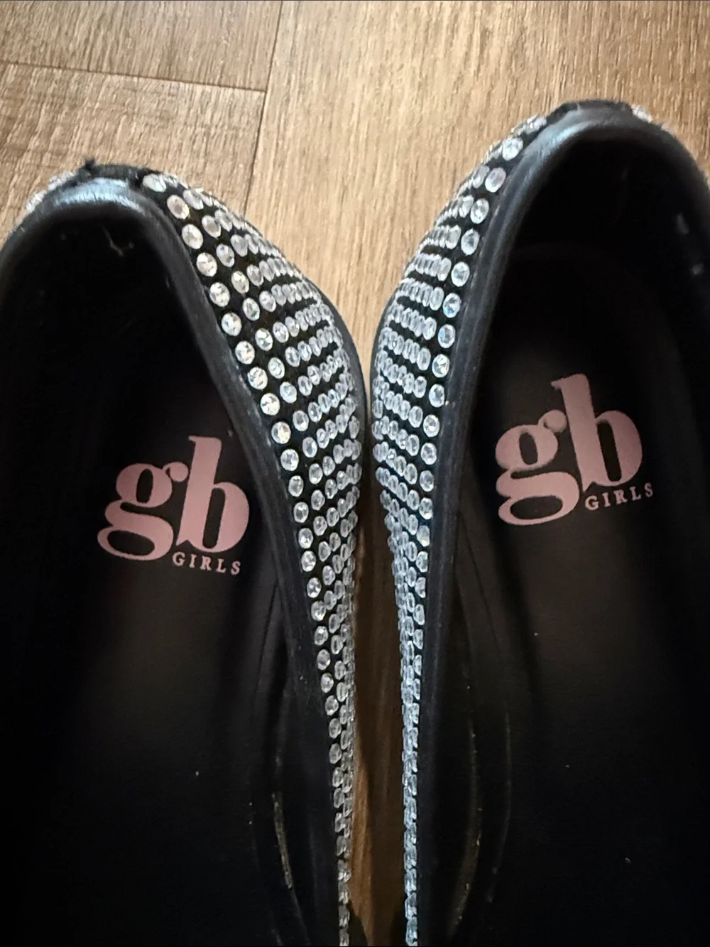 GB Girls rhinestone loafers size 3